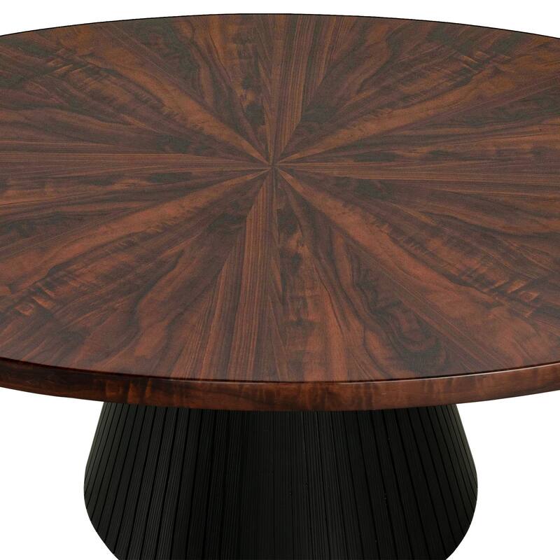 Furniture of America Dravo Modern Brown and Black Round Coffee Table
