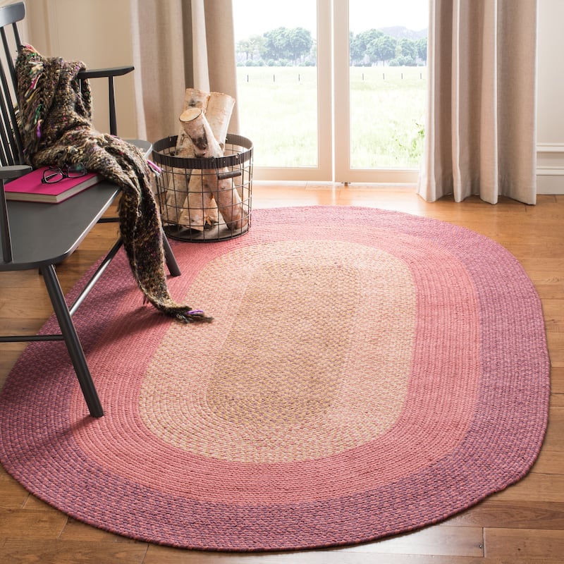 SAFAVIEH Handmade Braided Areta Country Cotton Rug - 8' x 10' Oval - Multi