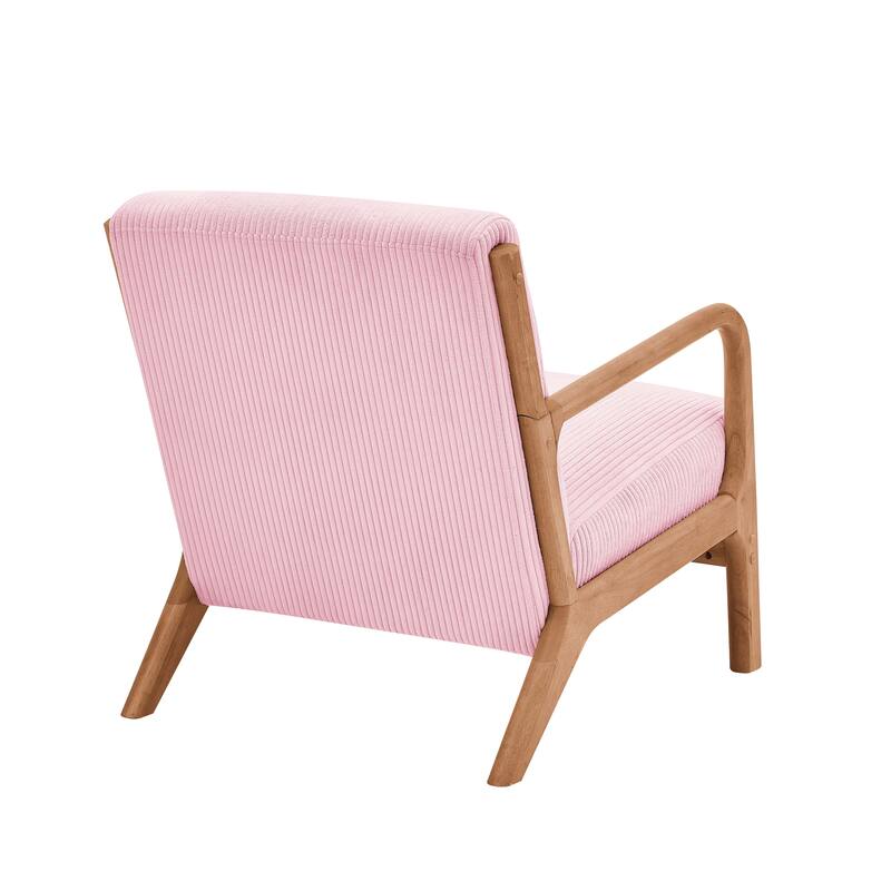 Lounge Chair with Wooden Frame - 32.25" D x 26" W x 30.5" H