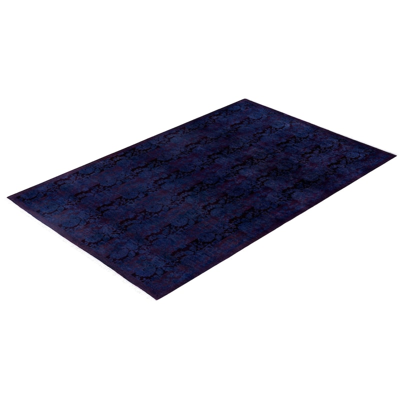 Overdyed One-of-a-Kind Hand-Knotted Area Rug - Purple - 5' 1" x 7' 10"