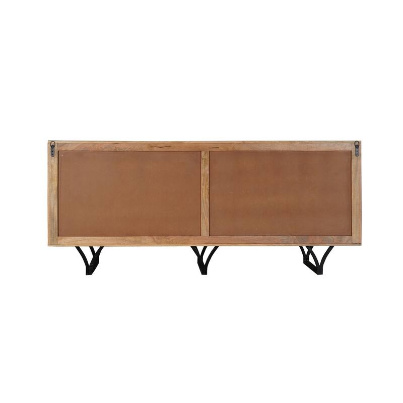 Sydney 4-door Geometric Pattern Solid Wood Sideboard
