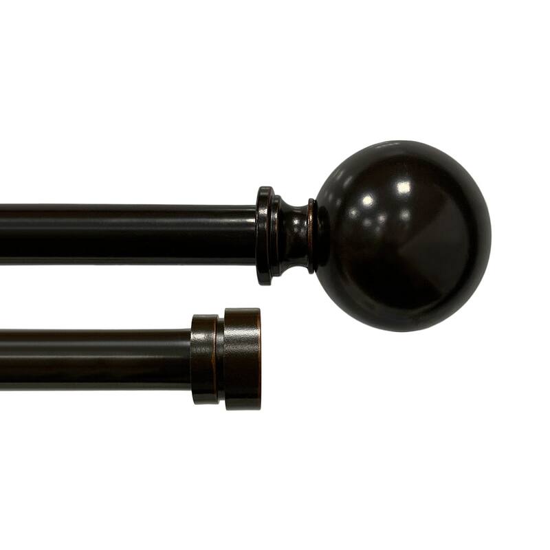 Lumi 3/4" Double Curtain Rod Oil Rubbed Bronze/ Silver- Ball finials