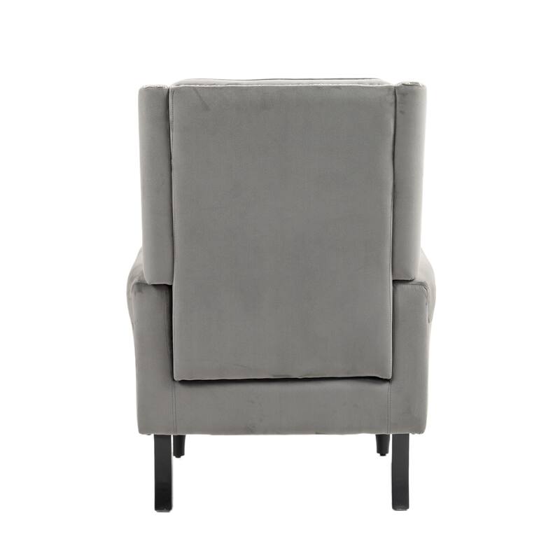 Tufted High Back Chair Living Room Wood Frame Armchair