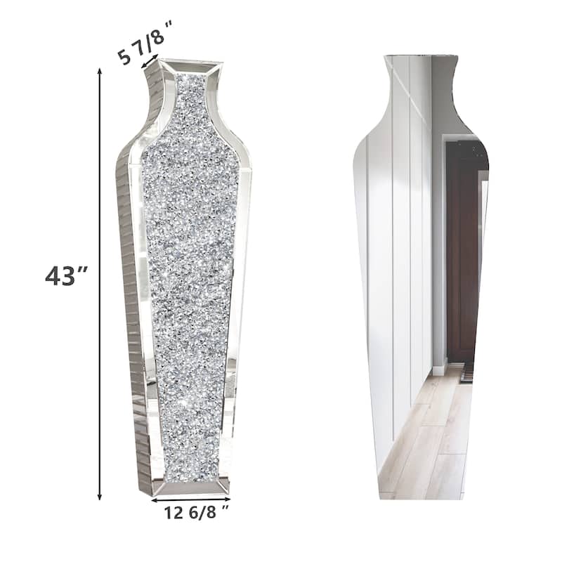 Tall Crushed Diamond Floor Vase