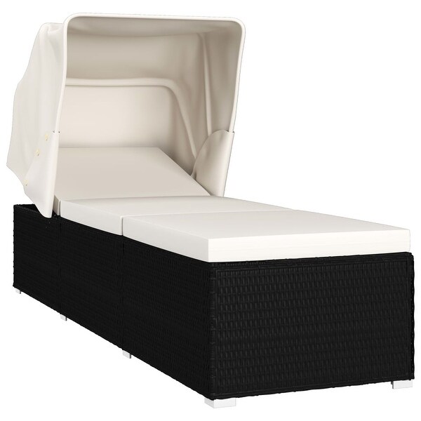 Rattan sun store lounger with canopy