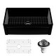 preview thumbnail 3 of 20, Karran FCP33SB 33" Single Bowl Panel Front Farmhouse Fireclay Kitchen Sink with Reversible Apron Front