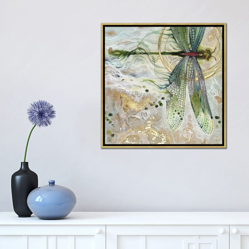 iCanvas "Damsel Fly II" by Stephanie Law Framed Canvas Print