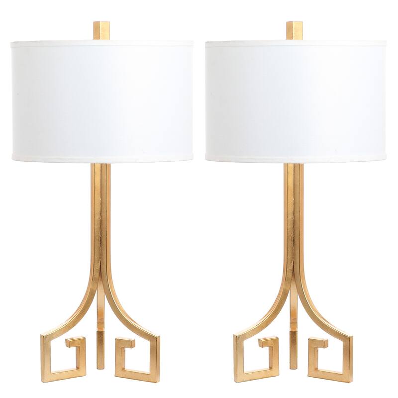 SAFAVIEH Lighting Goffreda 27-inch Hardback Gold Table Lamp (Set of 2) - 14"x14"x27.5" - 14Wx14Dx28H