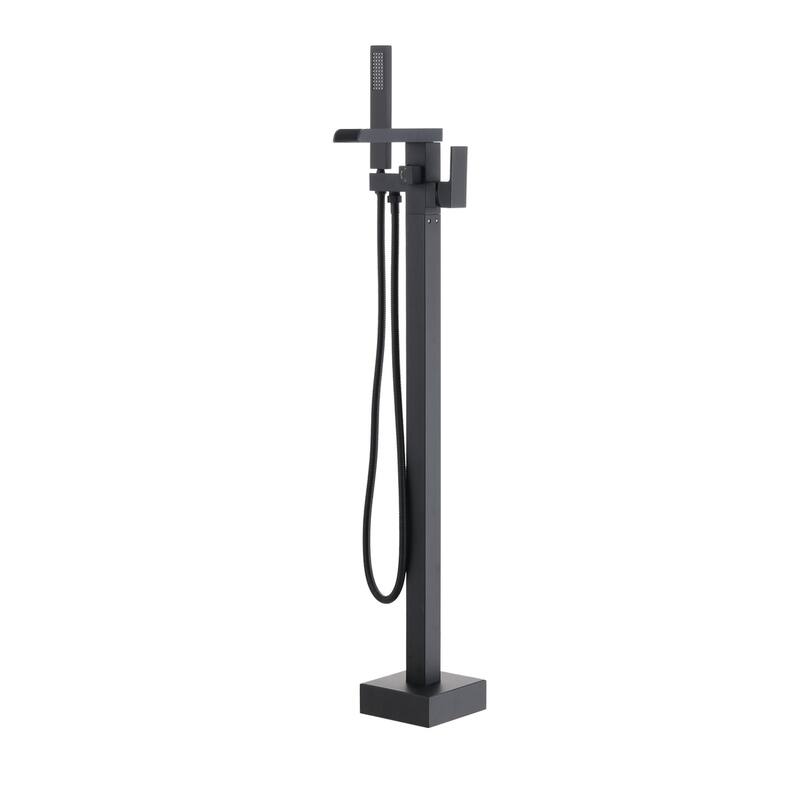 BATHLET Single Handle Floor Mounted Freestanding Tub Filler with Handshower