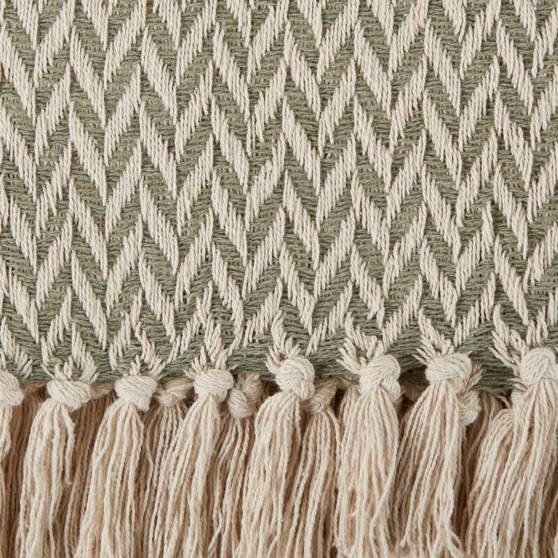 Stone Handloom Chevron Throw