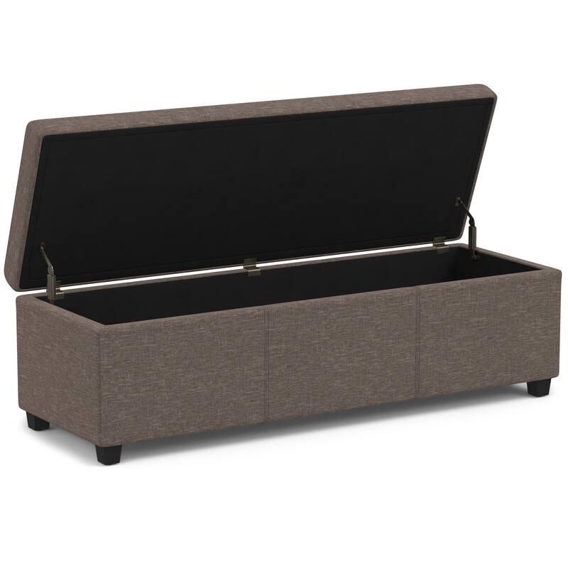 WYNDENHALL Franklin 54 inch Wide Contemporary Rectangle Storage Ottoman