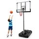 preview thumbnail 3 of 9, Basketball Hoop with 5.4-6.6FT Adjustable Height and 50" Backboard-Black - 6.6 ft/6 ft/5.4 ft