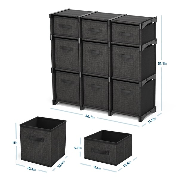 dimension image slide 1 of 6, Empyrean Cube Storage Organizer for Bedroom - Box Storage Cubby Organizer for Living Room, Office, & Playroom