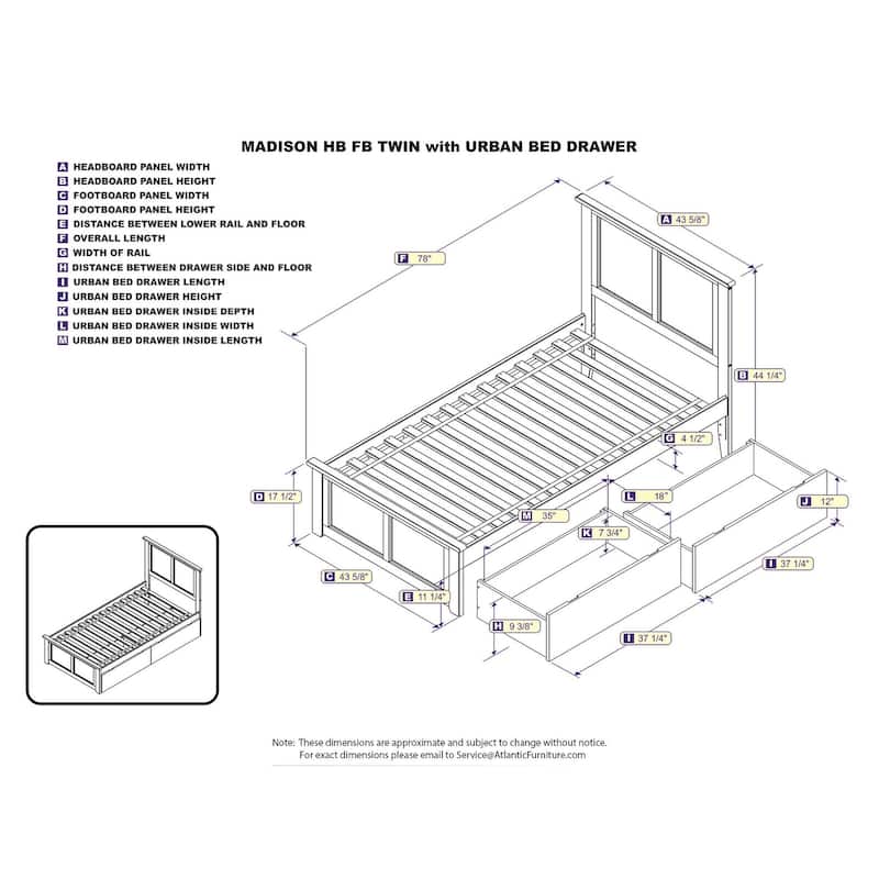 Platform Bed with Footboard & 2 Drawers - Storage Bed Frame - Slatted Support