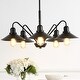 preview thumbnail 4 of 13, Cole 27" 5-Light Metal Farmhouse Industrial LED Chandelier, Oil Rubbed Bronze by JONATHAN Y