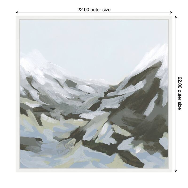Ice Slope II by June Erica Vess Framed Canvas Wall Art Print - Sylvie White - 22 x 22 in