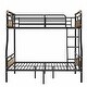 preview thumbnail 25 of 37, Metal Bunk Bed Retro Black Bed Frame with Ladder and Guardrail, Industrial Detachable Bunkbeds Convertible 2 Platform Beds