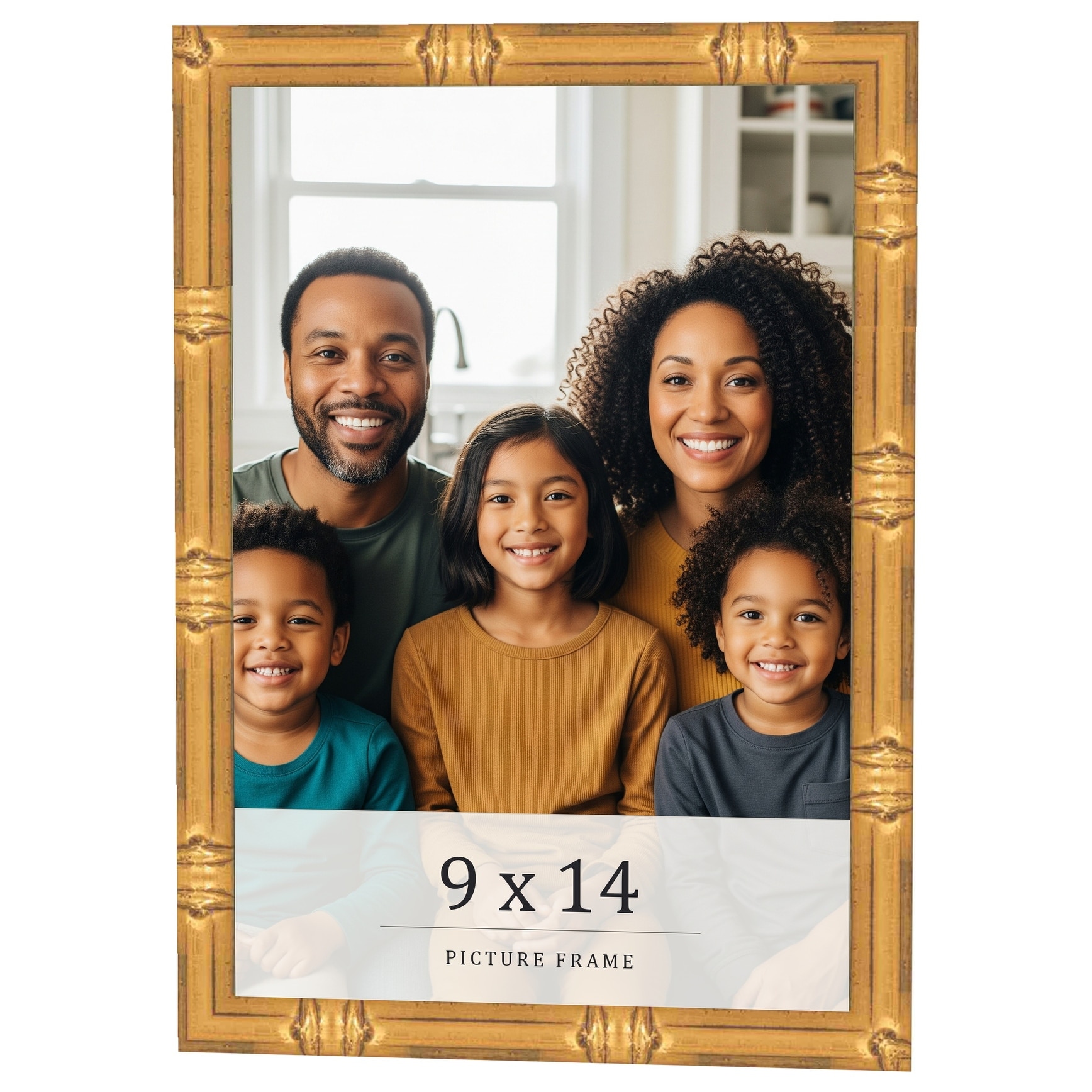 9x14 Frame Gold Bamboo Solid Wood Picture Frame | 1 Inch Moulding