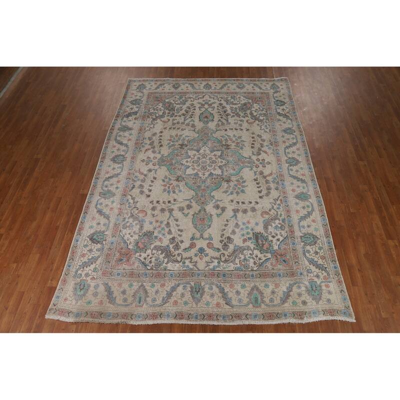 Tabriz Persian Area Rug Hand-Knotted Wool Carpet - 7'8"x 11'0"