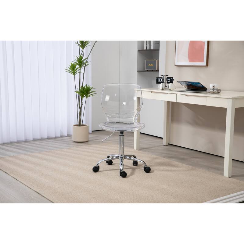 HOMEFUN Acrylic Swivel adjustable height Armless Home office Chair