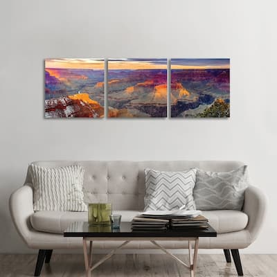 iCanvas "Grand Canyon Glow At Sunset" by Susanne Kremer 3-Piece Canvas Wall Art Set