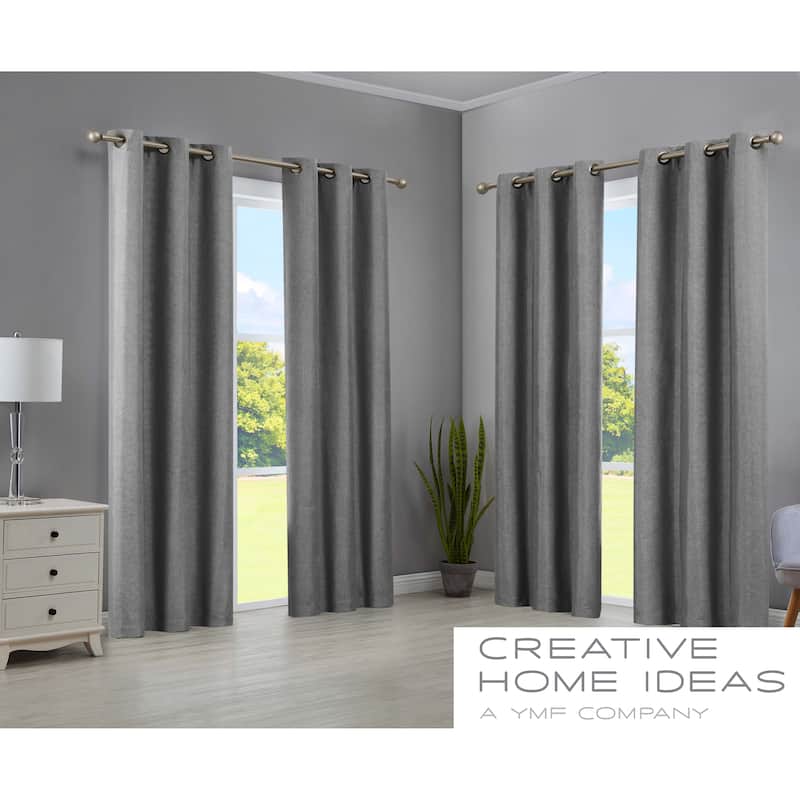 Creative Home Ideas Legrae Blackout Grommet Window Curtain Panel Pair with Tiebacks