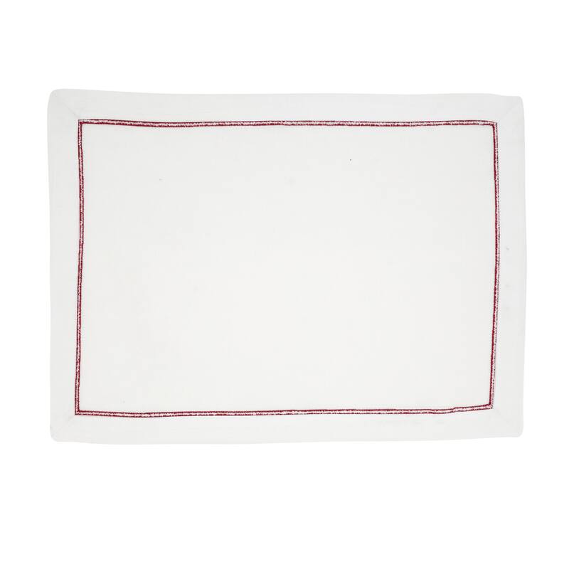 Embroidered Line Design Placemat (Set of 4) - 14"x20"