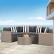 preview thumbnail 5 of 19, Nuon 5-piece Outdoor Patio Conversation Sets Half Moon Furniture Rattan Wicker Sofa Sectional Set by Havenside Home Grey