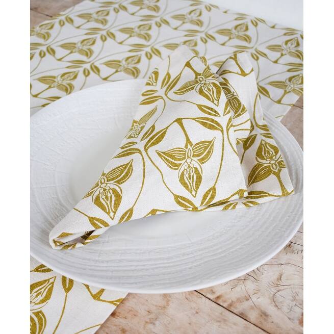 French Home Set of 4 Orchid Napkins - Chartreuse