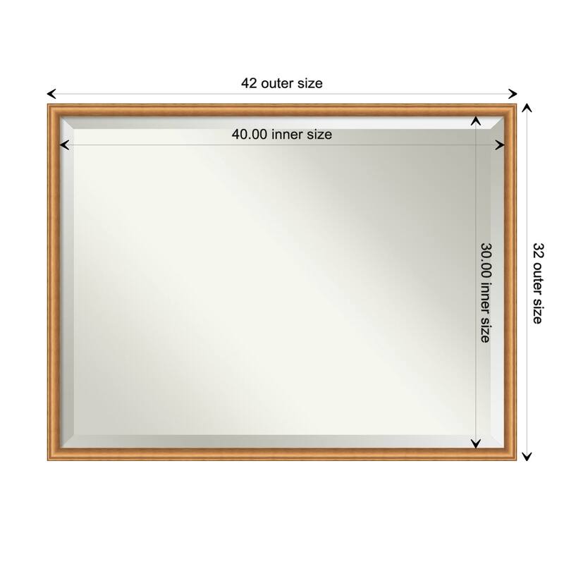 Salon Scoop Beveled Wood Framed Wall Mirror - Salon Scoop Copper - Glass Size 40x30