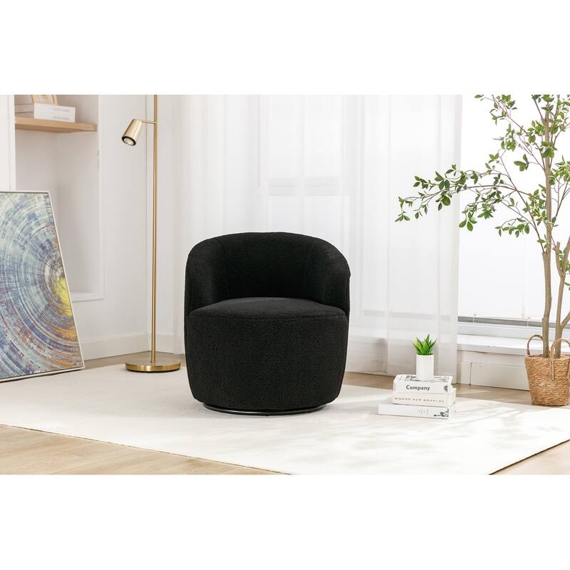 Teddy Fabric Swivel Accent Armchair Barrel Chair