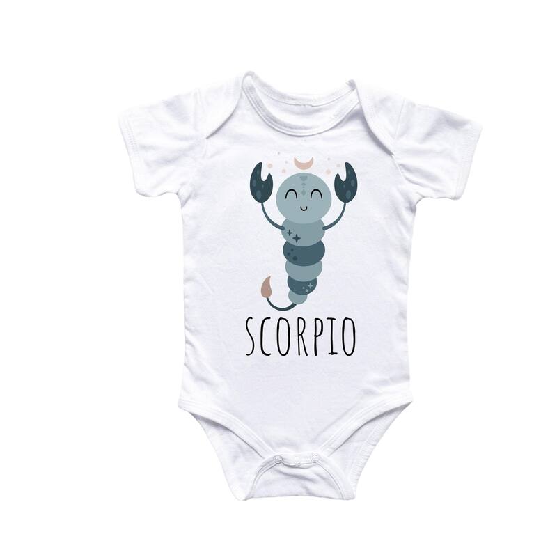 Scorpio Zodiac - Baby Boy Girl Clothes Infant Bodysuit Funny Cute Newborn 2 - Natural - 0-3M