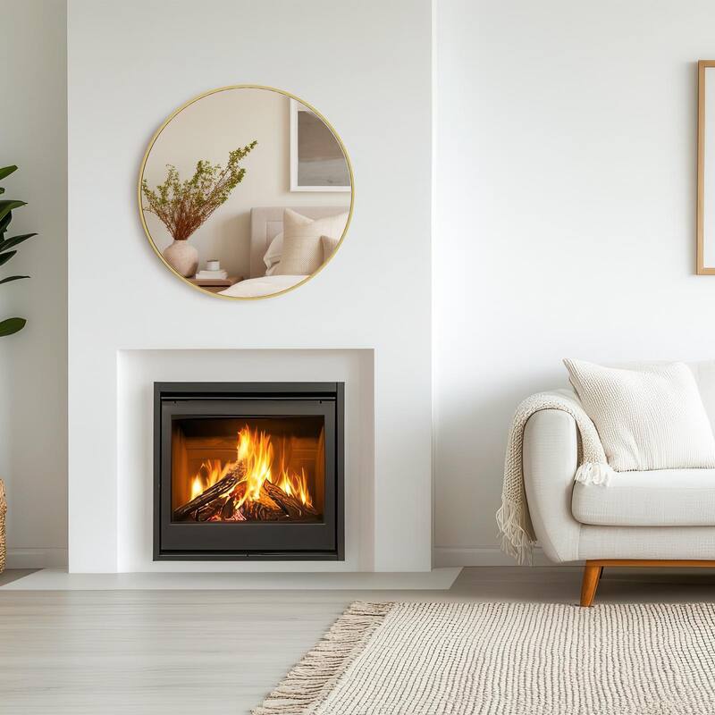 Round Mirror for Wall Decor Wall Mounted Circle Vanity Mirrors with Metal Frame Modern for Bathroom Living Room Entryway Bedroom