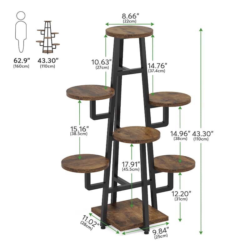 7- Tier Plant Stand Indoor Outdoor for Multiple Plants - 11.02"W*9.84"D*43.3"H