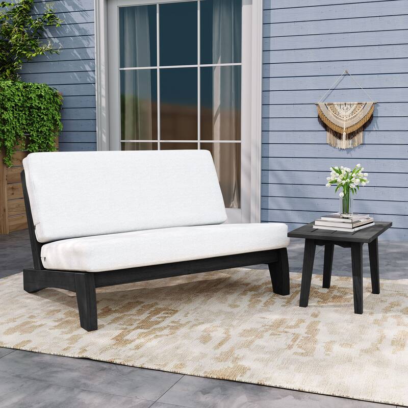 Outdoor Sectional Furniture Teak Conversation Set with Side Table