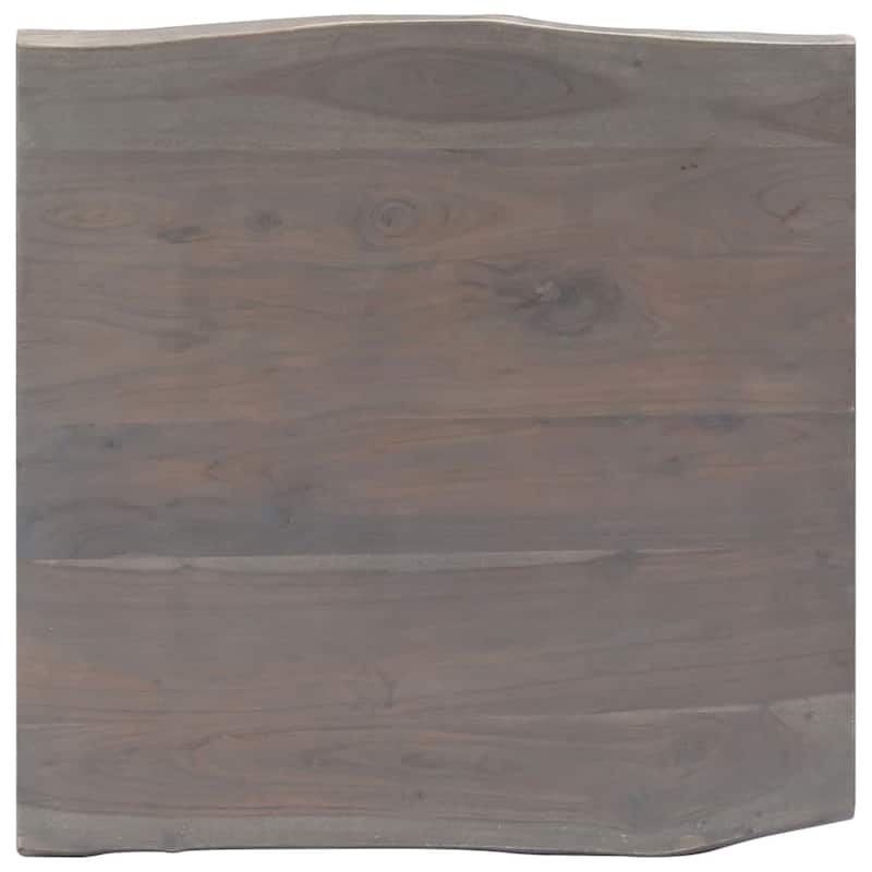 vidaXL Coffee Table Grey Solid Acacia Wood, Powder-Coated Iron 23.6 in - 23.6"x23.6"x15.7" (L x W x H)