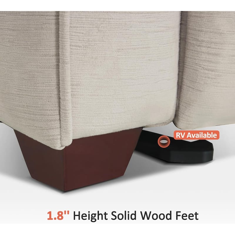 MCombo 61.6'' Wall Hugger Power Loveseat Recliner Sofa with Adjustable Headrest and USB A & C Charge Ports