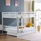 preview thumbnail 31 of 31, Full Size Bunk Bed With Trundle Bed, With Ladder And Safety Rails Pinewood Bunk Bed