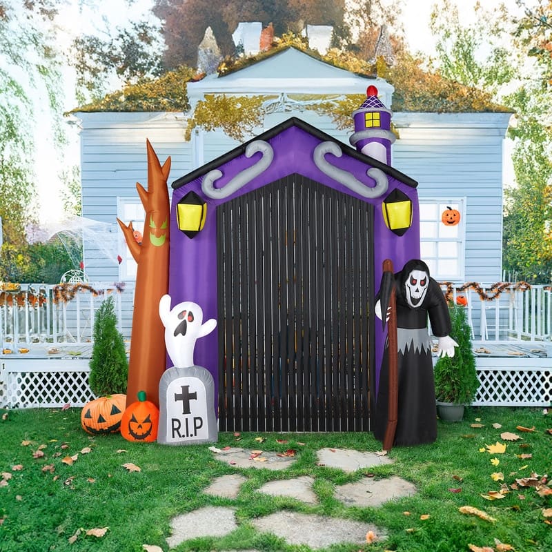 9.8FT Death Gravestone Archway Inflatable Halloween Outdoor Decorations