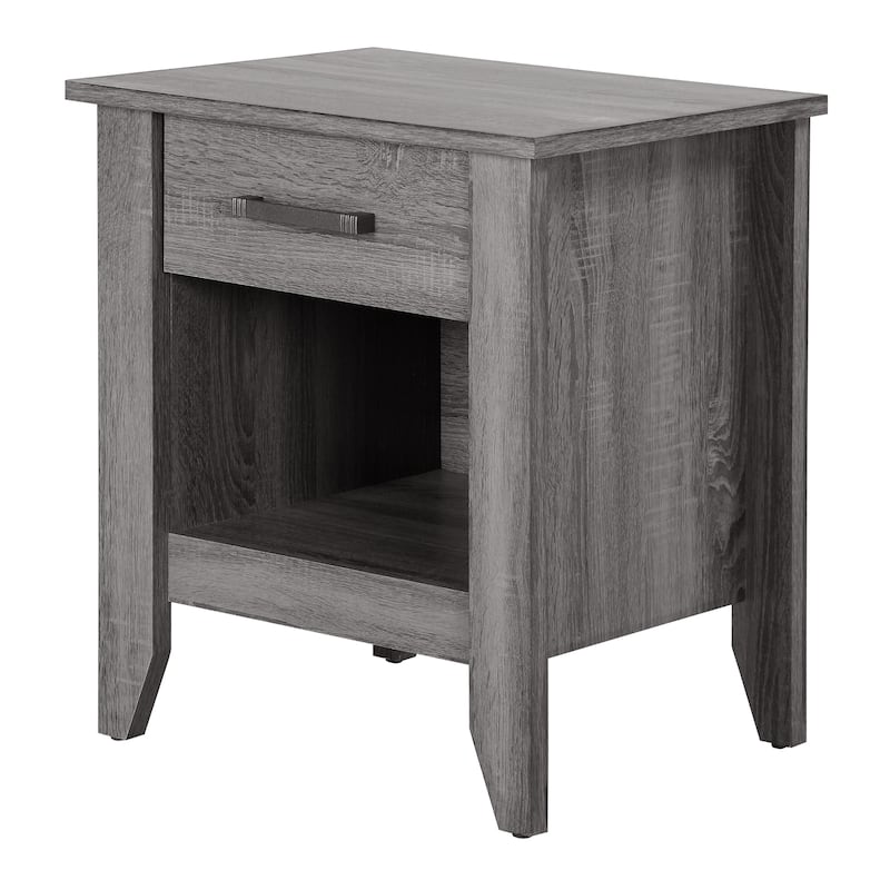 Modern Gray Bedside Table with Storage