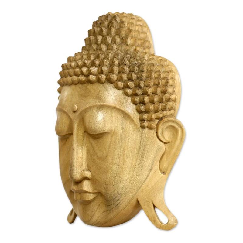 Handmade Buddha's Wood Eternal Bliss Masks (Indonesia)