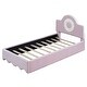 preview thumbnail 11 of 28, Twin Upholstered Platform Bed with LED Headboard, Pink Flannel Finish