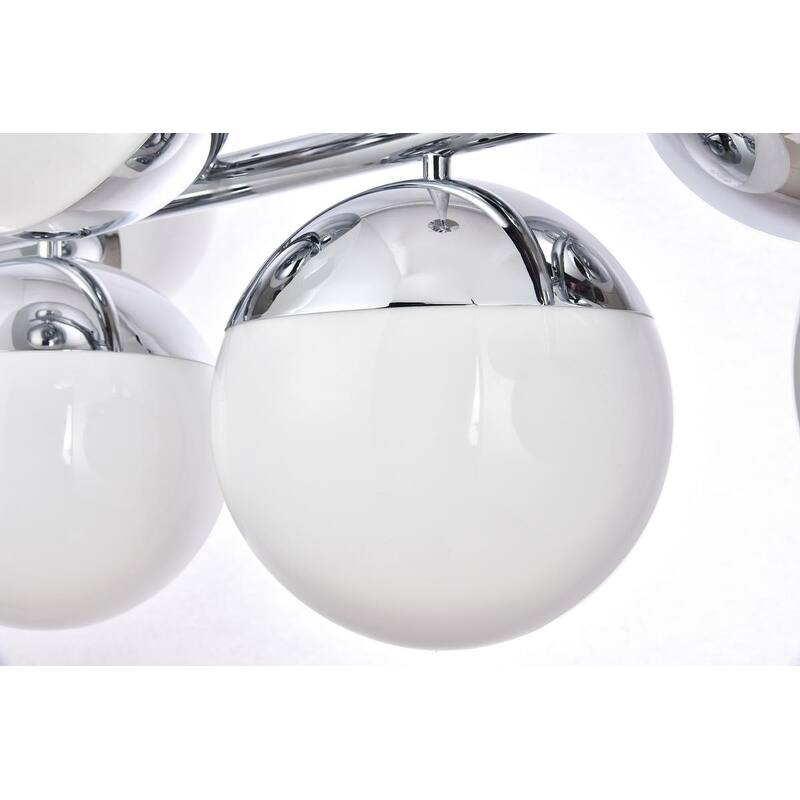 7-Light 43 inch Pendant with Frosted White Glass