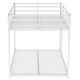 preview thumbnail 10 of 9, Modern Design Low Bunk Bed, Sturdy Frame and Safety Guaranteed with Ladder, Full over Full, White