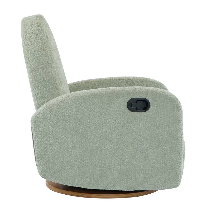 Contemporary Design 360 Swivel Boucle Glider Recliner Chair