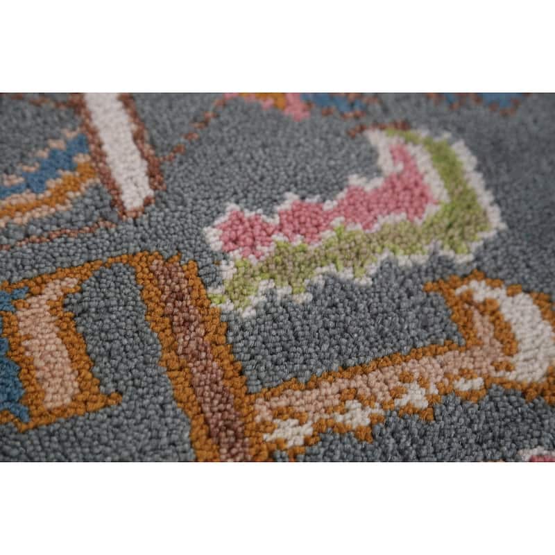 Hand Knotted Oriental 100% Wool Carpet Traditional All-Over Navy Blue & Blues Heriz (serapi) Area Rug - 11' 11'' X 8' 10''