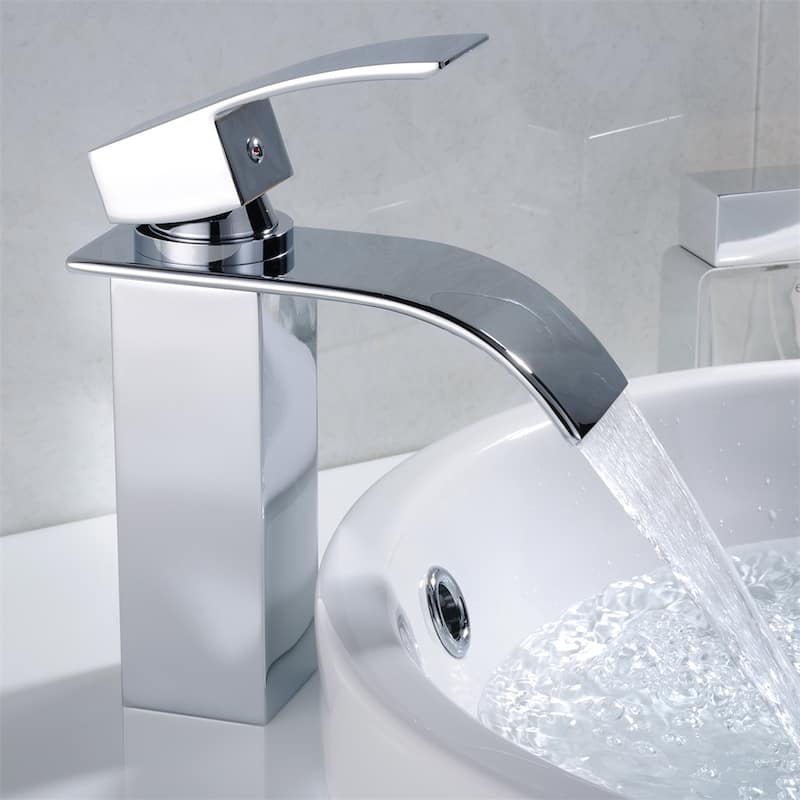 Chrome Bathroom Faucet,Faucet for Bathroom Sink,Single Hole Faucet
