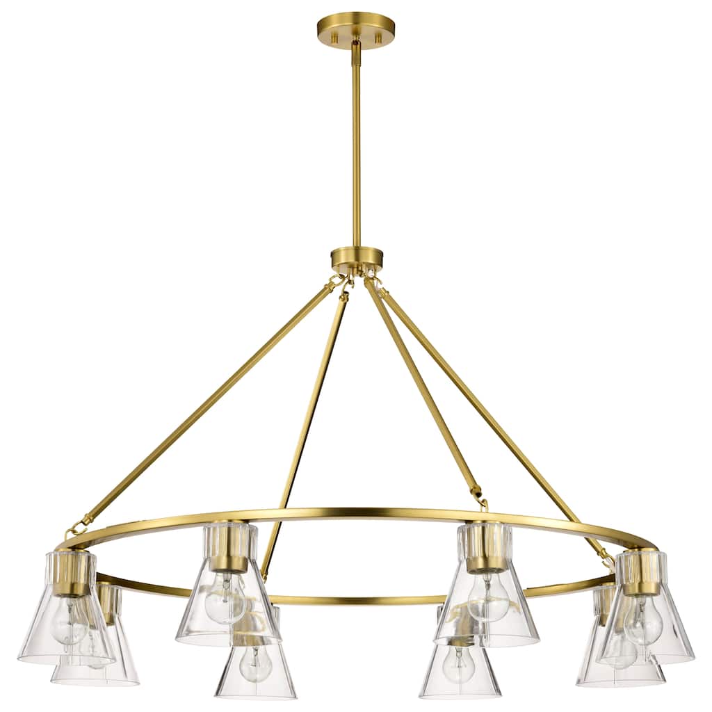 Gianna 8 Light Chandelier Vintage Brass Finish Clear Glass - Vintage Brass