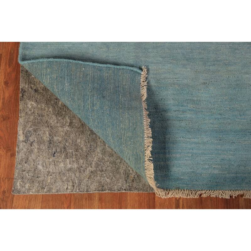 Light Blue Gabbeh Oriental Area Rug Hand-Knotted Wool Carpet - 6'0" x 8'10"