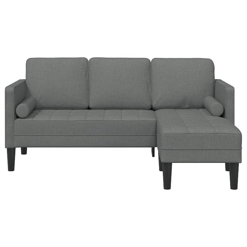 vidaXL 2/3 Piece Sofa Set with Cushions Black/Dark Grey/Light Grey Fabric - 68.1 x 51.6 x 26.4